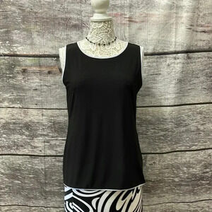 💙 Anne Klein Black and White Trim Top